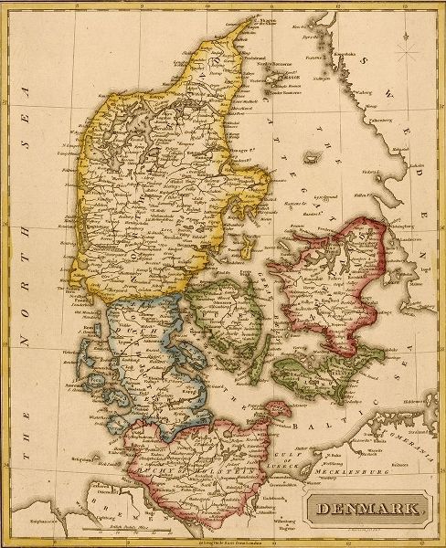 Vintage Maps 아티스트의 Denmark 1817 작품
