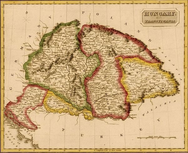 Vintage Maps 아티스트의 Hungary 1817 작품