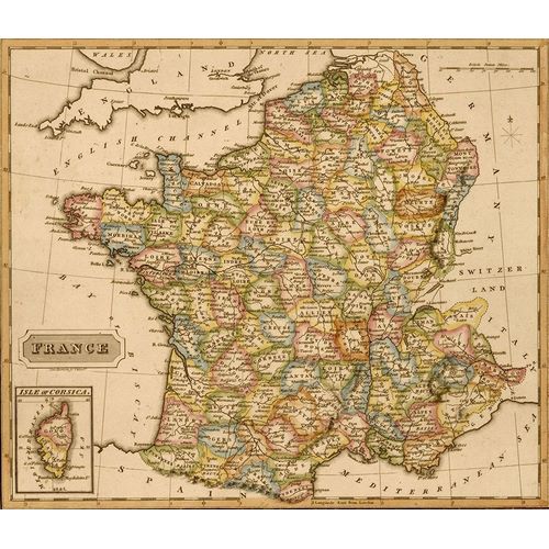 Vintage Maps 아티스트의 France 1817 작품