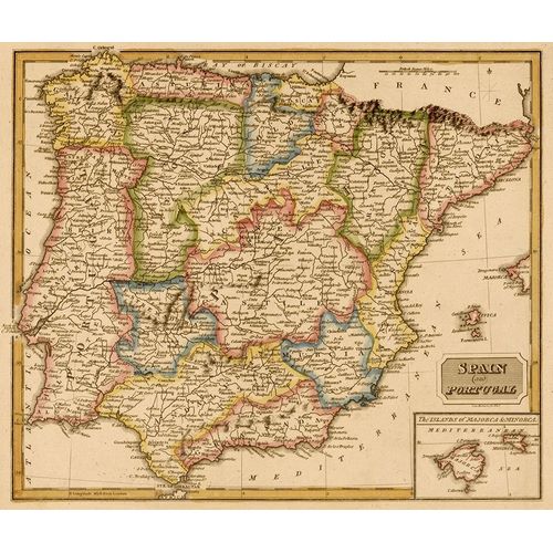 Vintage Maps 아티스트의 Spain 1817 작품