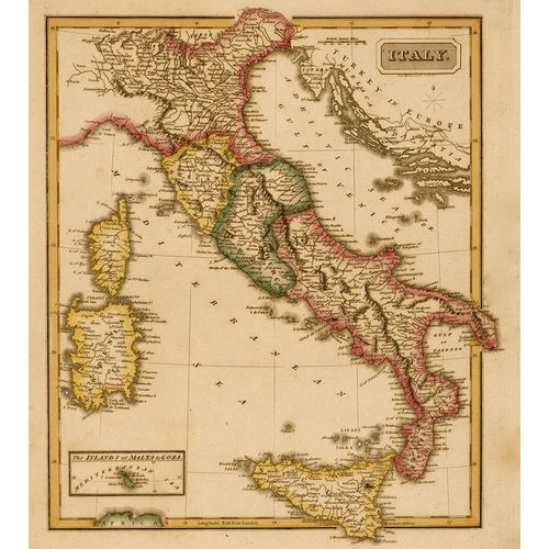 Vintage Maps 아티스트의 Italy 1817 작품