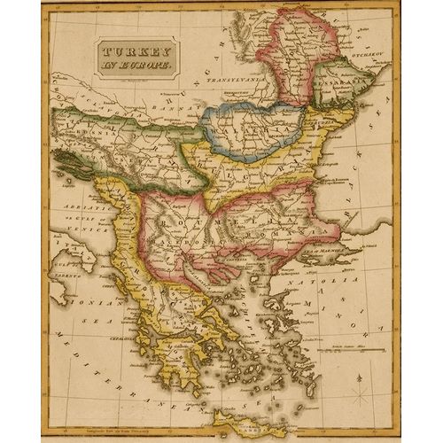 Vintage Maps 아티스트의 Turkey Greece 1817 작품