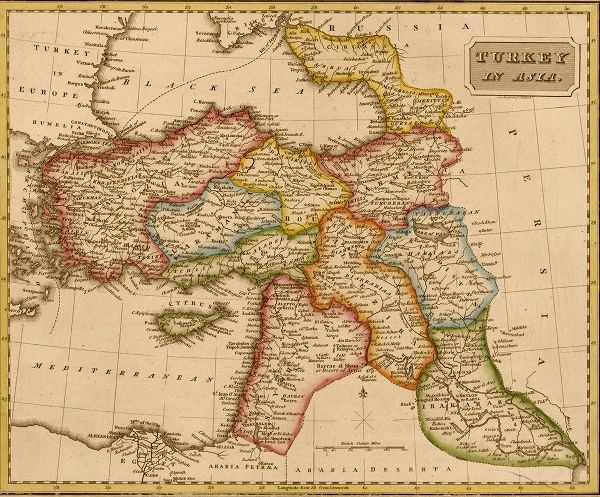 Vintage Maps 아티스트의 Turkey in Asia Middle East 1817 작품