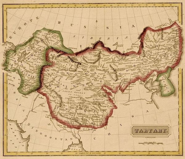 Vintage Maps 아티스트의 Tartary Mongolia 1817 작품
