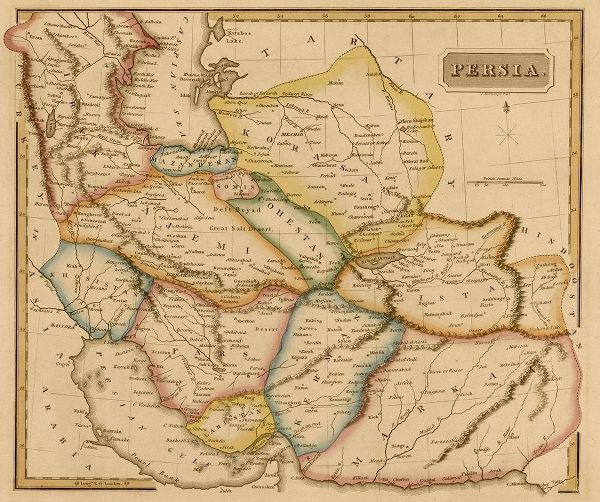 Vintage Maps 아티스트의 Persia Iran 1817 작품