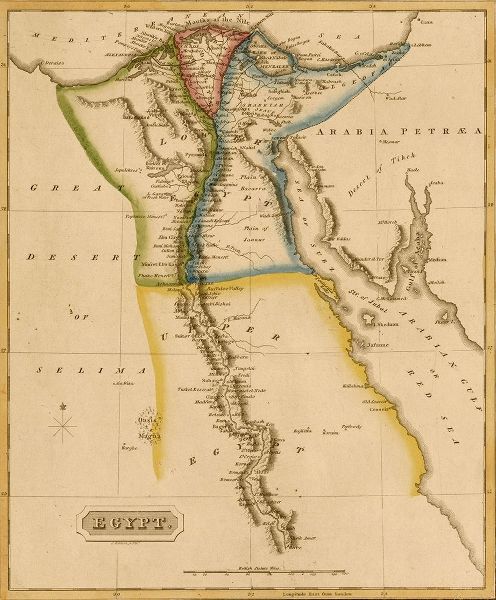 Vintage Maps 아티스트의 Egypt and the Nile Delta 1817 작품