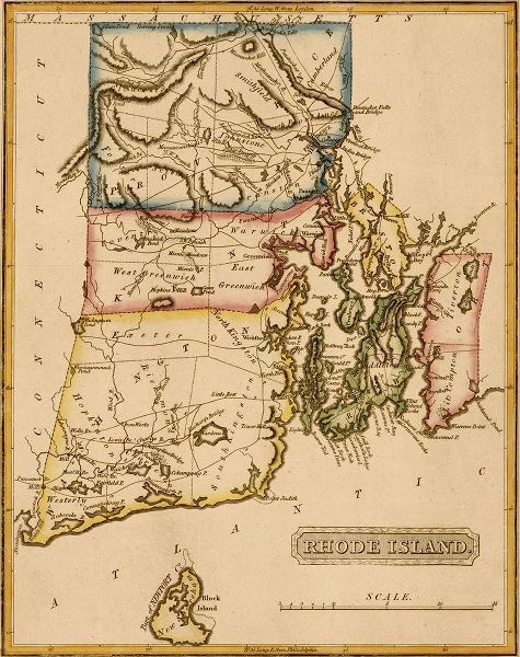Vintage Maps 아티스트의 Rhode Island 1817 작품