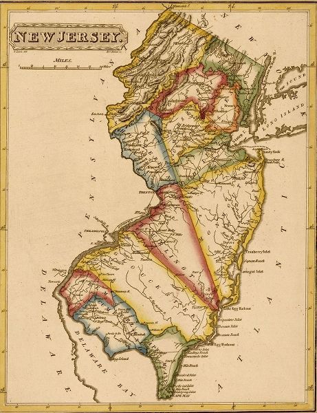 Vintage Maps 아티스트의 New Jersey 1817 작품