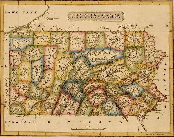 Vintage Maps 아티스트의 Pennsylvania 1817 작품