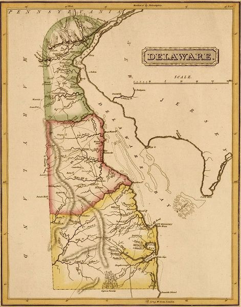 Vintage Maps 아티스트의 Delaware 1817 작품