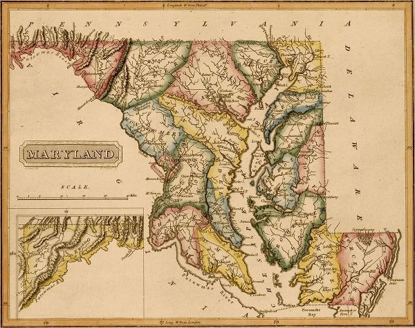 Vintage Maps 아티스트의 Maryland 1817 작품