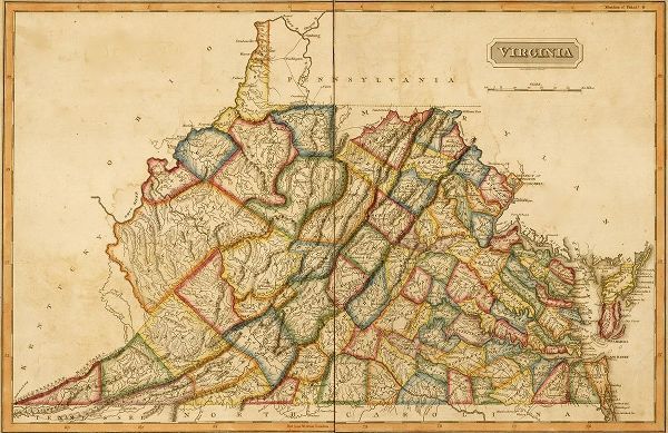 Vintage Maps 아티스트의 Virginia 1817 작품