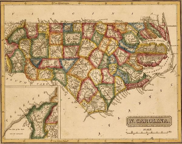 Vintage Maps 아티스트의 North Carolina 1817 작품