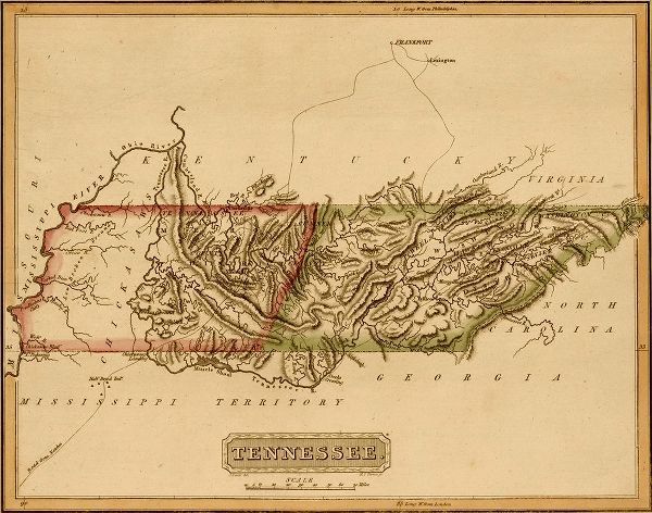 Vintage Maps 아티스트의 Tennessee 1817 작품