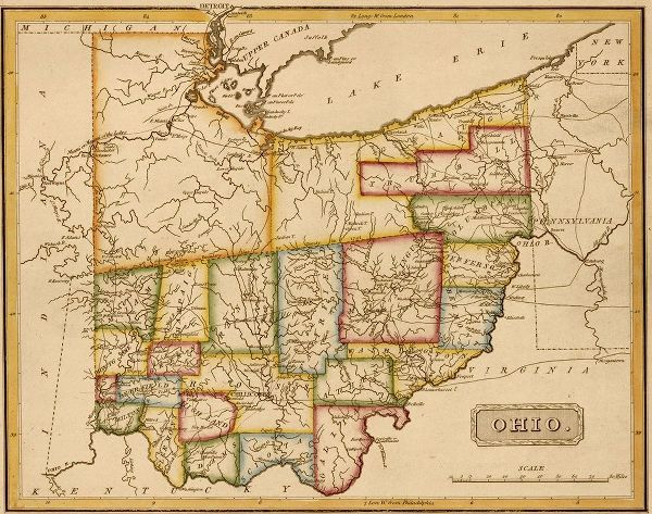 Vintage Maps 아티스트의 Ohio 1817 작품