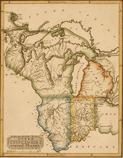 Vintage Maps 아티스트의 Upper Territories of the United States 1817 작품