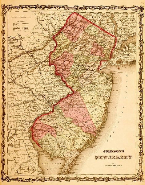 Vintage Maps 아티스트의 New Jersey 1862 작품