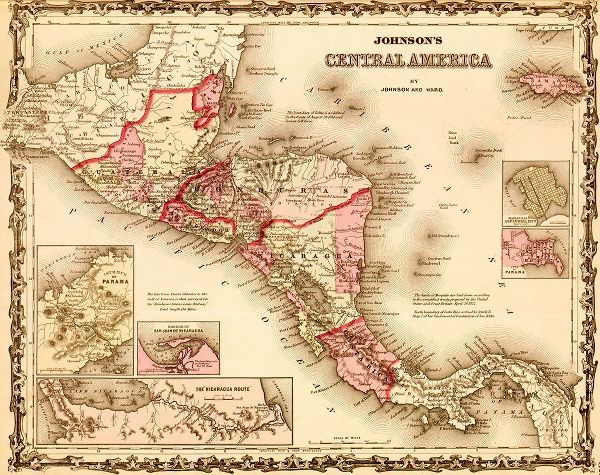 Vintage Maps 아티스트의 Central America 1862 작품