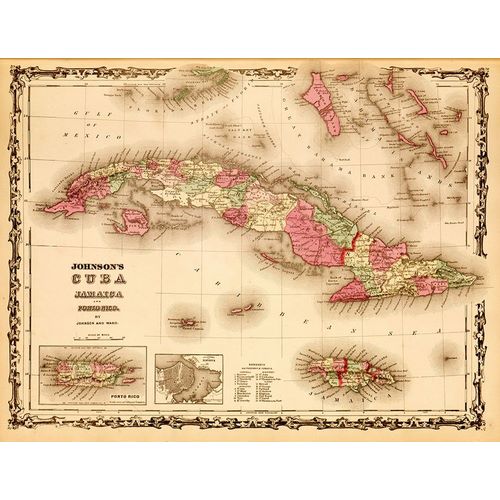 Vintage Maps 아티스트의 Cuba 1862 작품