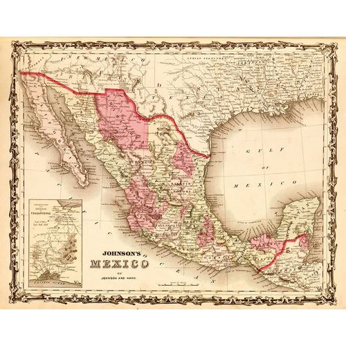 Vintage Maps 아티스트의 Mexico 1862 작품