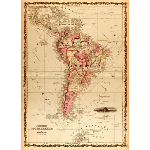 Vintage Maps 아티스트의 South America 1862 작품