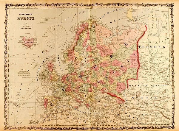 Vintage Maps 아티스트의 Europe 1862 작품