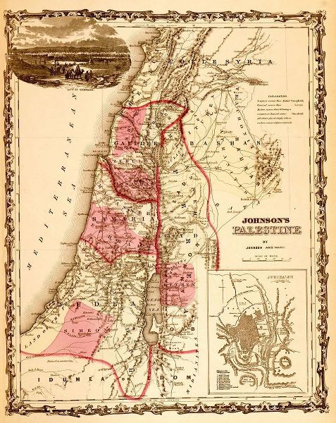 Vintage Maps 아티스트의 Palestine 1862 작품
