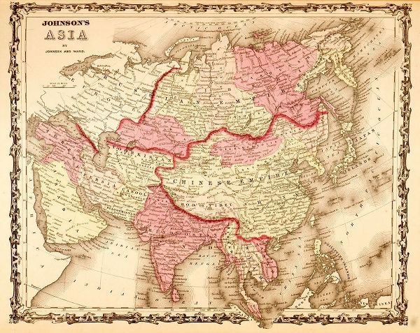 Vintage Maps 아티스트의 Asia 1862 작품
