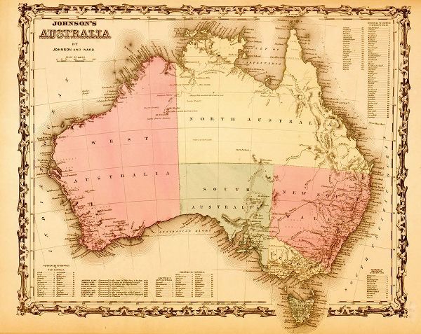 Vintage Maps 아티스트의 Australia 1862 작품