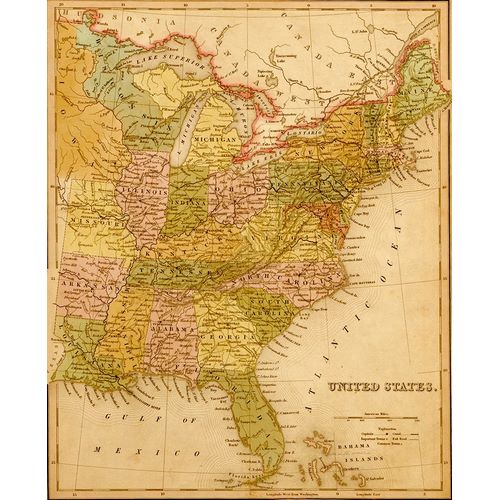 Vintage Maps 아티스트의 Eastern USA 1844 작품