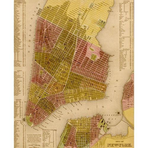 Vintage Maps 아티스트의 Manhattan Island 1844 작품