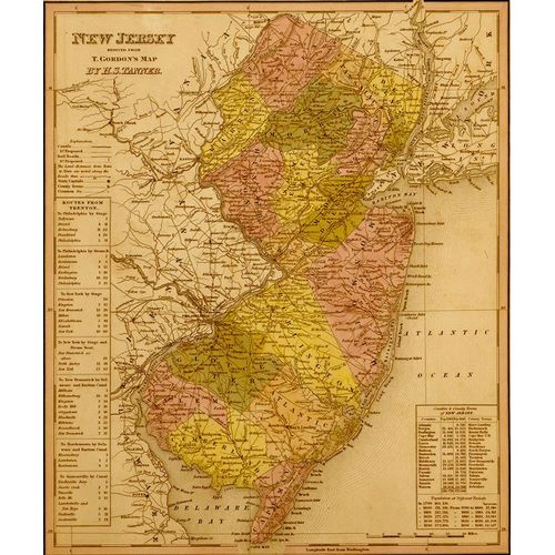 Vintage Maps 아티스트의 New Jersey 1844 작품