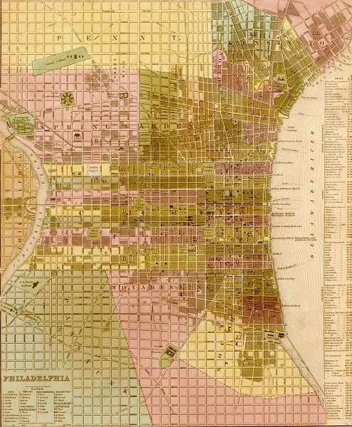 Vintage Maps 아티스트의 Philadelphia 1844 작품