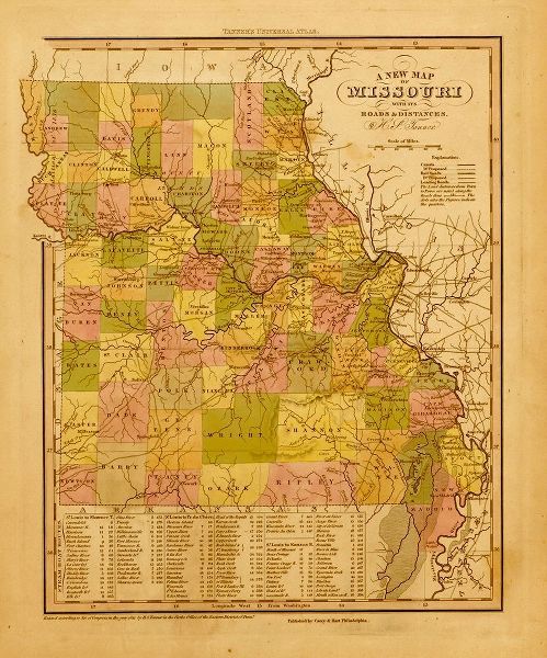 Vintage Maps 아티스트의 Missouri 1844 작품