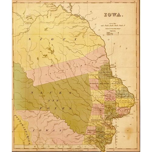 Vintage Maps 아티스트의 Iowa 1844 작품