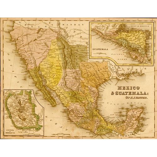 Vintage Maps 아티스트의 Mexico and Guatamala 1844 작품