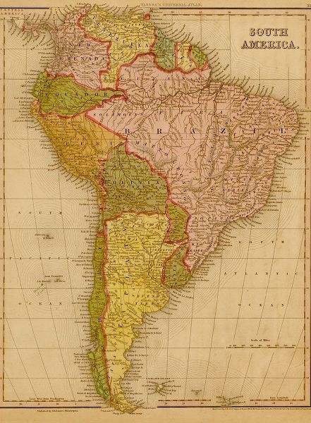 Vintage Maps 아티스트의 South America 1844 작품