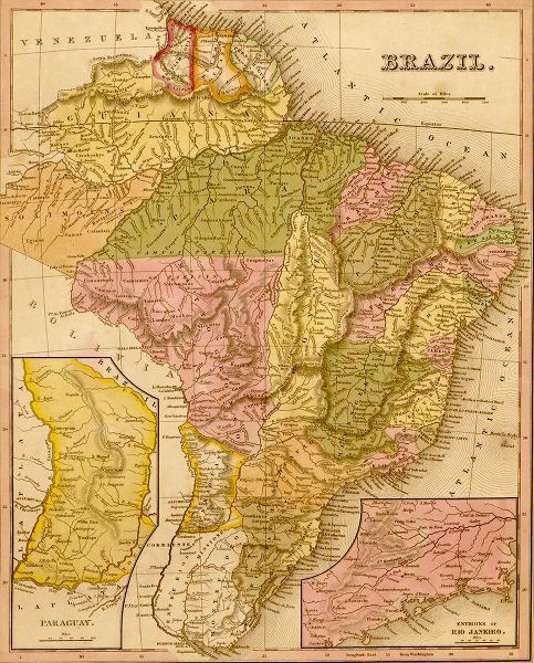 Vintage Maps 아티스트의 Brazil 1844 작품