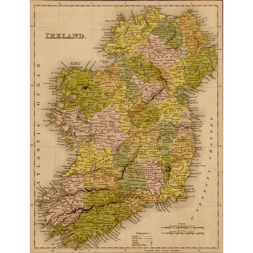 Vintage Maps 아티스트의 Ireland 1844 작품