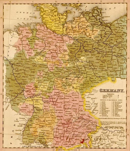 Vintage Maps 아티스트의 Germany 1844 작품