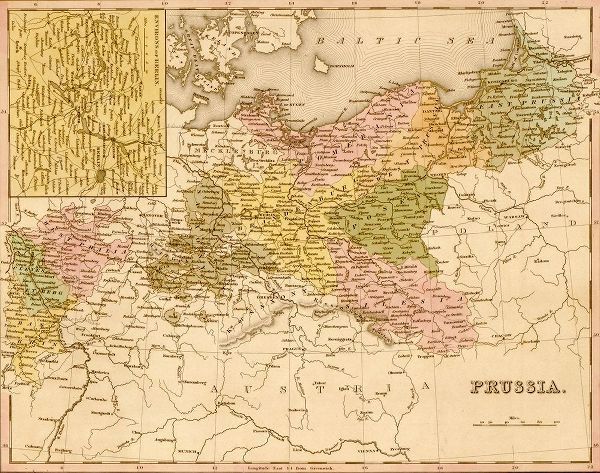 Vintage Maps 아티스트의 Prussia 1844 작품
