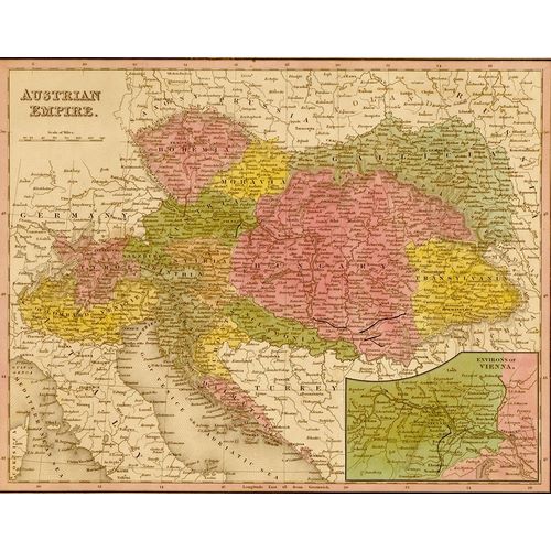 Vintage Maps 아티스트의 Austrian Empire 1844 작품