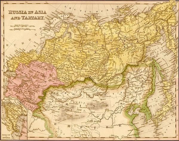 Vintage Maps 아티스트의 Russian Asia and Tartary 1844 작품