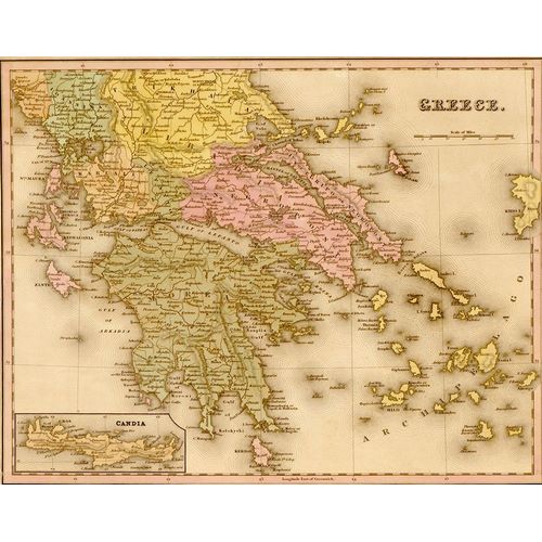 Vintage Maps 아티스트의 Greece 1844 작품