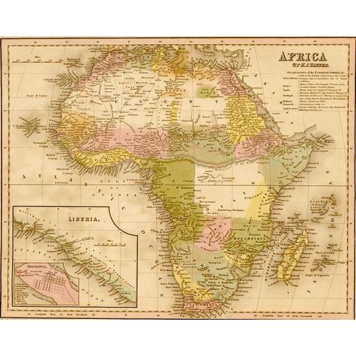 Vintage Maps 아티스트의 Africa 1844 작품