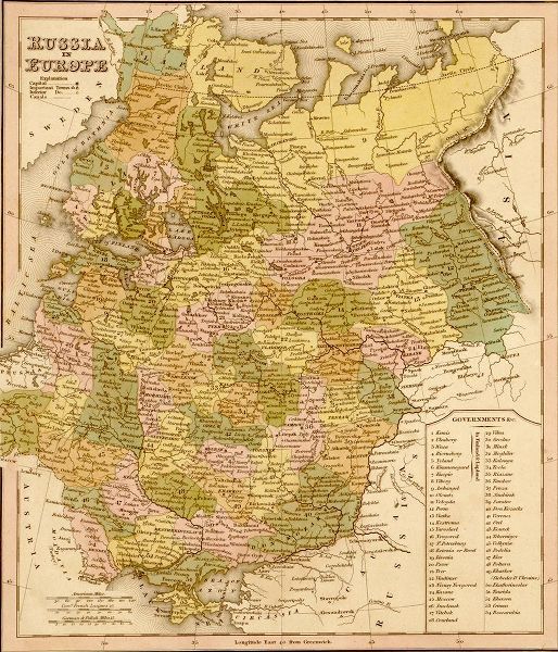 Vintage Maps 아티스트의 European Russia 1844 작품