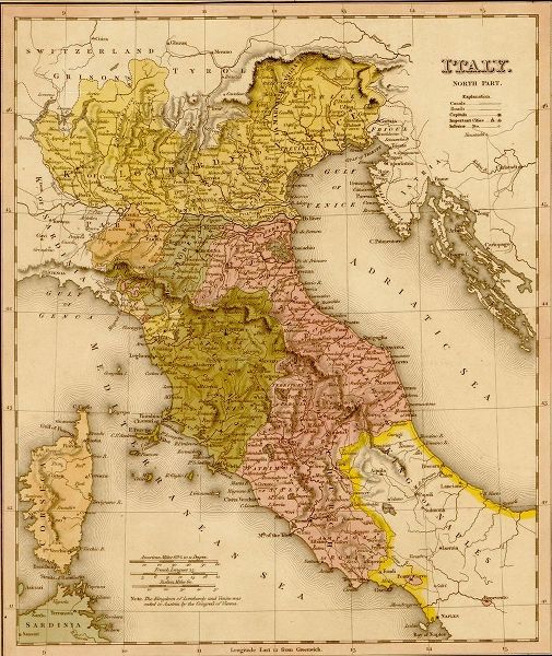 Vintage Maps 아티스트의 Italy 1844 작품