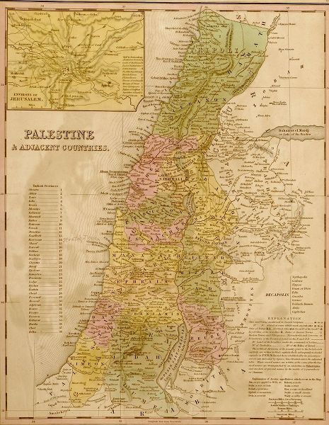 Vintage Maps 아티스트의 Palestine 1844 작품