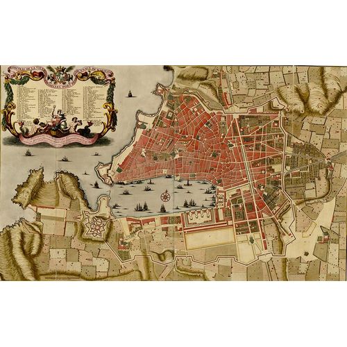 Vintage Maps 아티스트의 Citadel at the ancient city of Merseille France 1700 작품