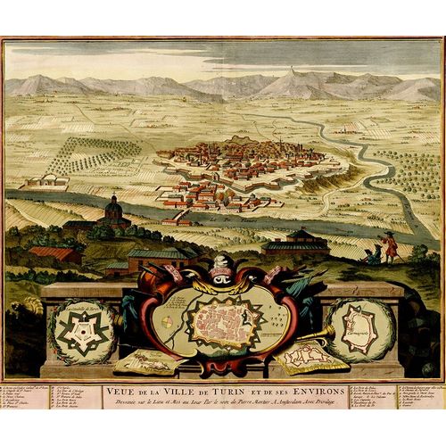 Vintage Maps 아티스트의 Turin or Torino and Its Envisons 1700 작품